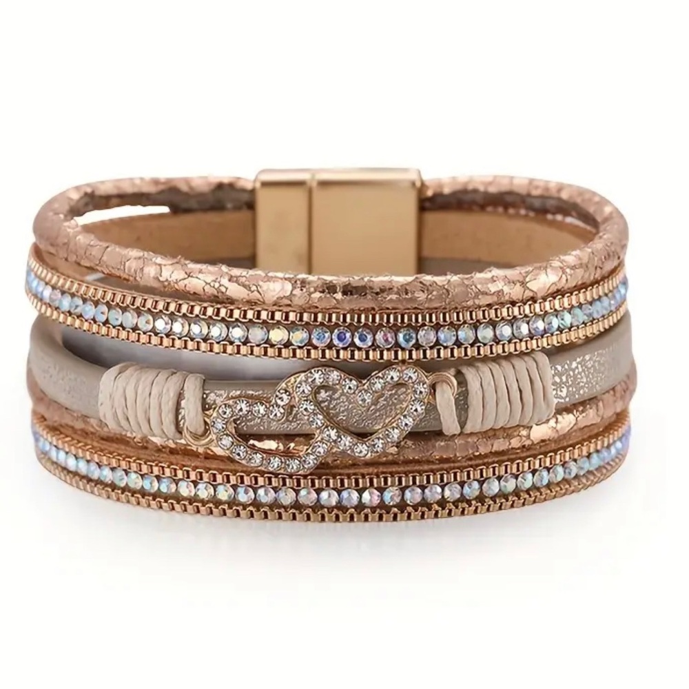 Bohemian magnetic heart bracelet